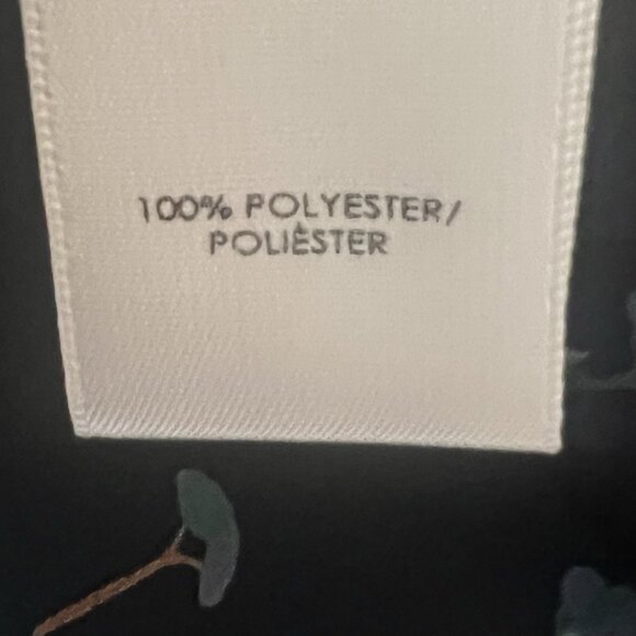 Ann Taylor Women Top Blouse Blue Small Size Trees Print  Long Sleeve Round Neck - Picture 8 of 8